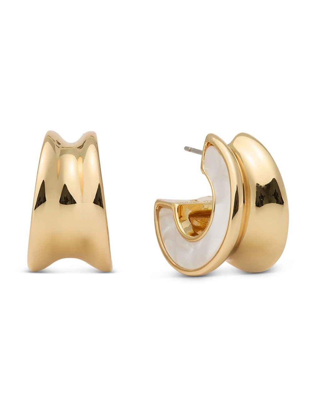 KATE SPADE Bold Small Hoops - Cream Multi - Picture 2 of 11